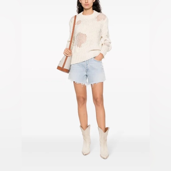 Chloé Ladies Iconic Milk Distressed Sweater